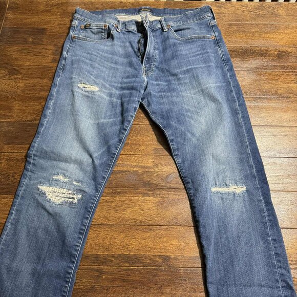 Polo Ralph Lauren Mens Varick Slim Straight Distressed Jeans Size 34X32 - Picture 1 of 16